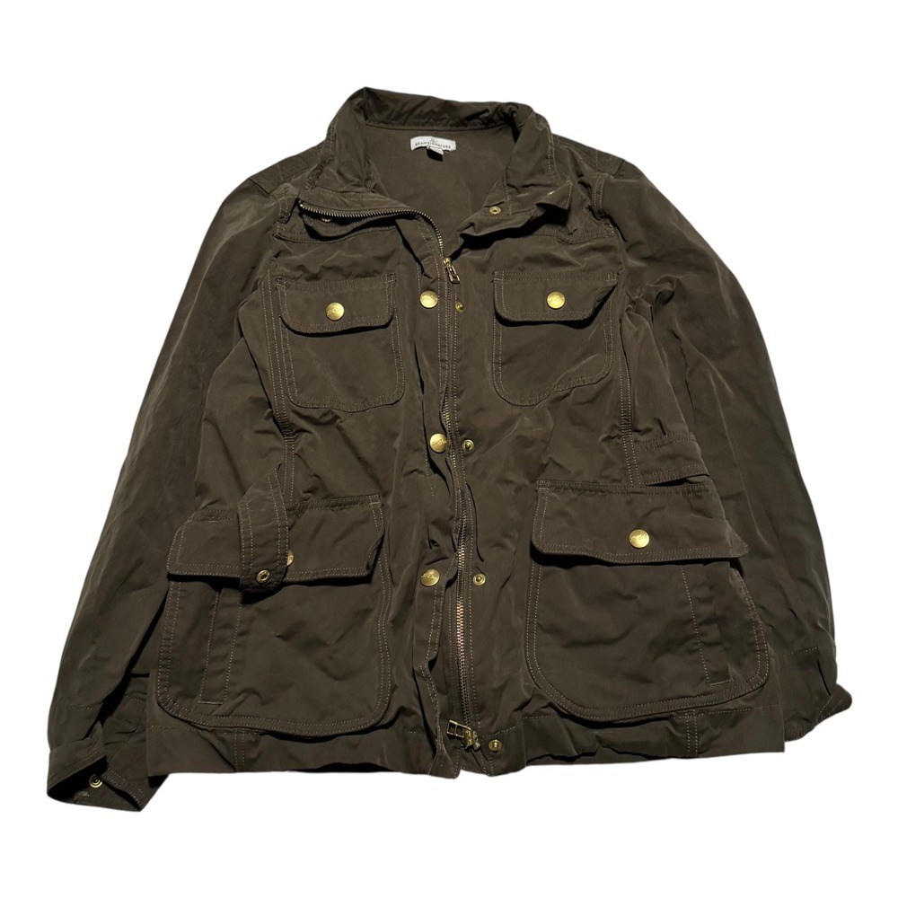 L.L. Bean Signature Series Brown Cotton Blend Full Zip Jacket Women's Small
